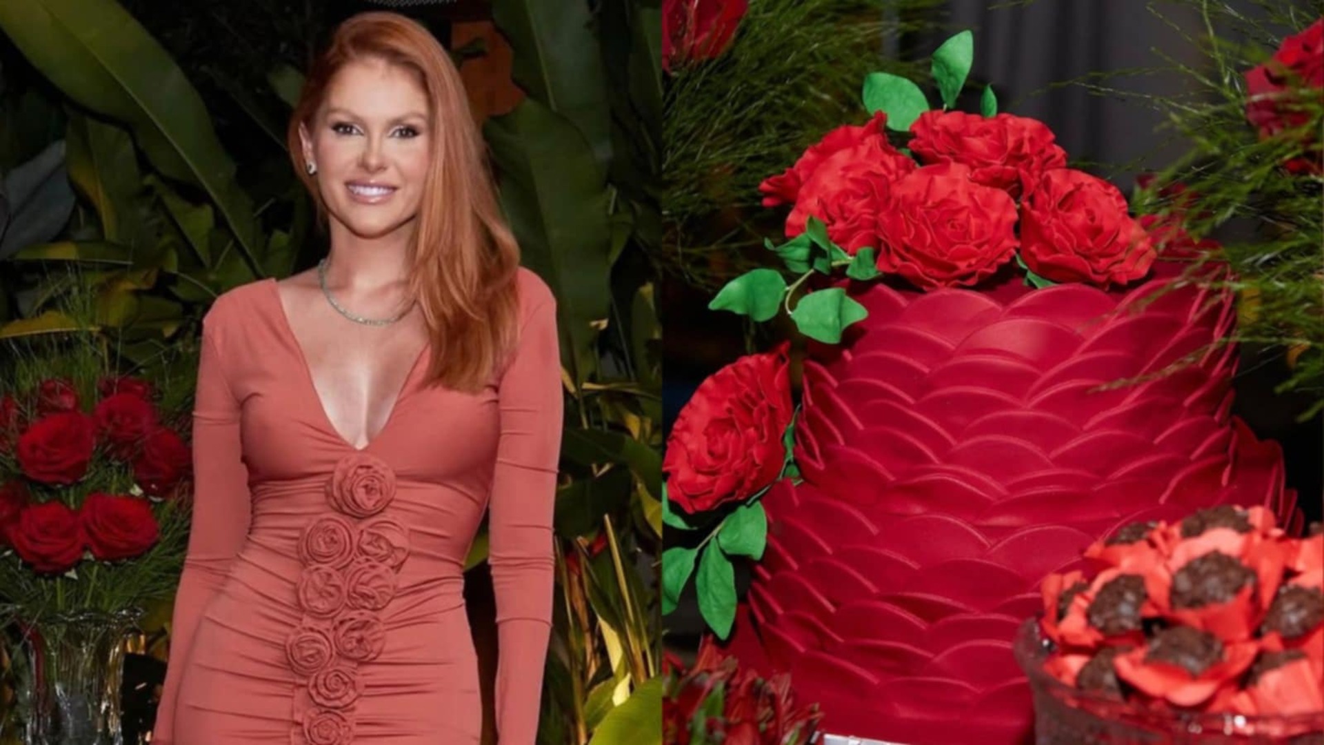 Agora ruiva, Bárbara Evans combina visual com tema de sua festa
