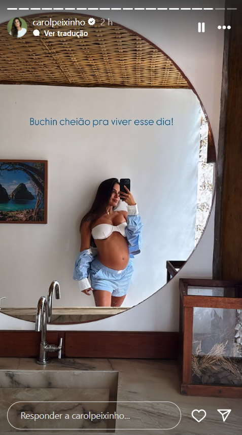 Carol Peixinho mostra barrig&atilde;o durante viagem - Foto: Reprodu&ccedil;&atilde;o/Instagram
