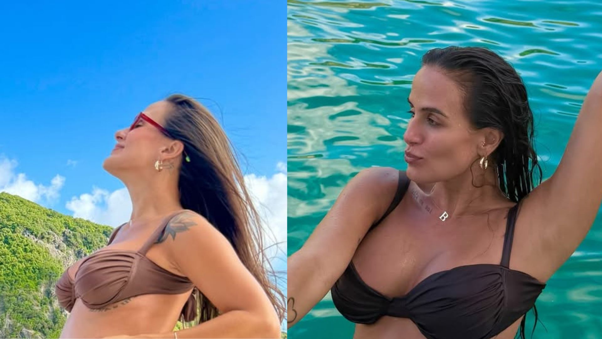 Carol Peixinho mostra a barriga de gravidez em Noronha: “Energia surreal”