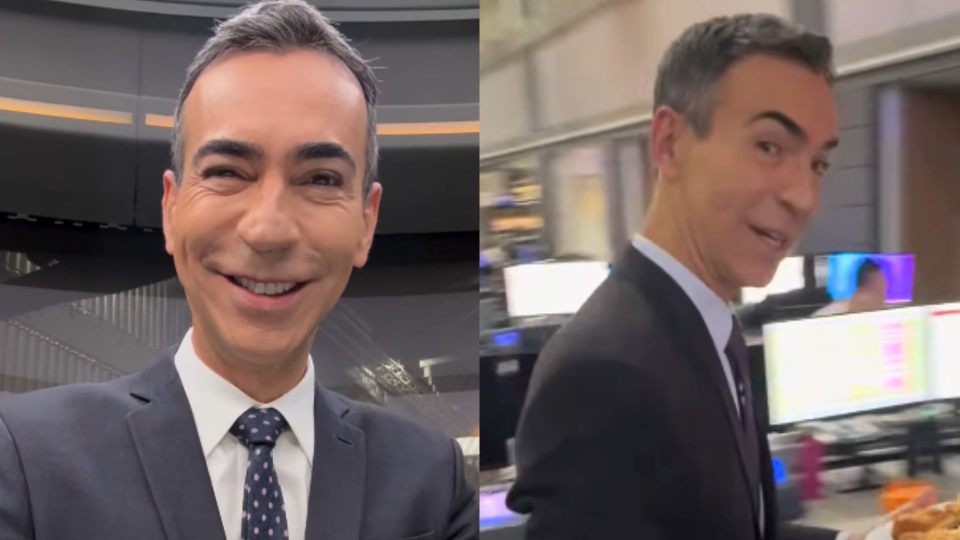 César Tralli distribui ‘mimo’ recebido do Mais Você para colegas nos bastidores