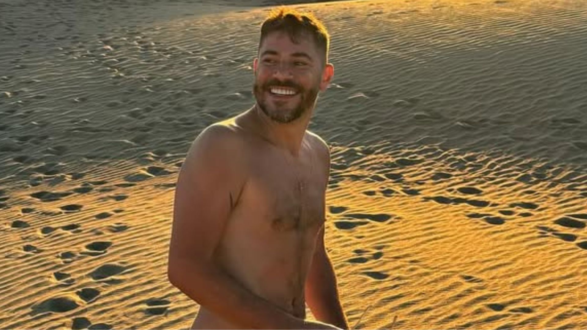 Evaristo Costa surge de sunga em meio ao calor intenso de Dubai: “39ºC”