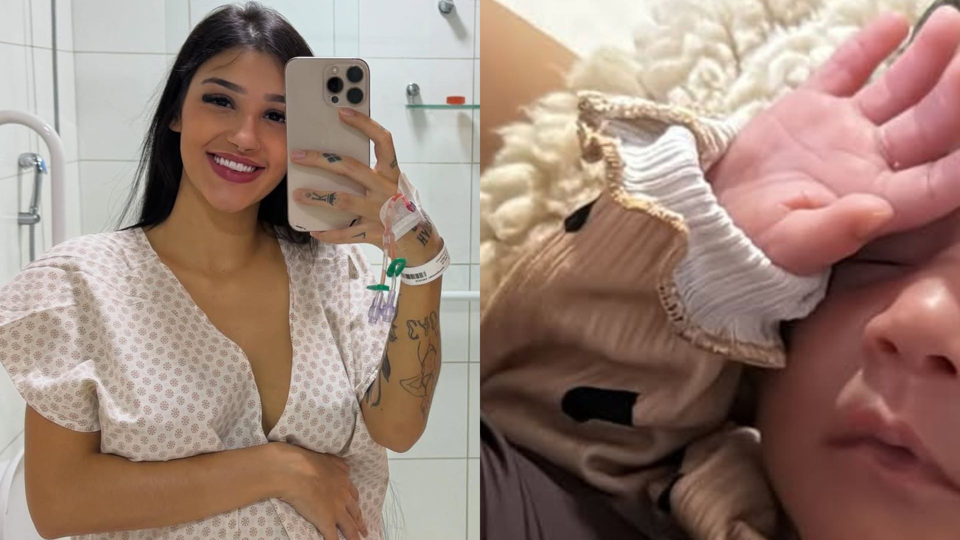 Bia Miranda exibe novas fotos do rostinho da filha: ‘A cara do papai’