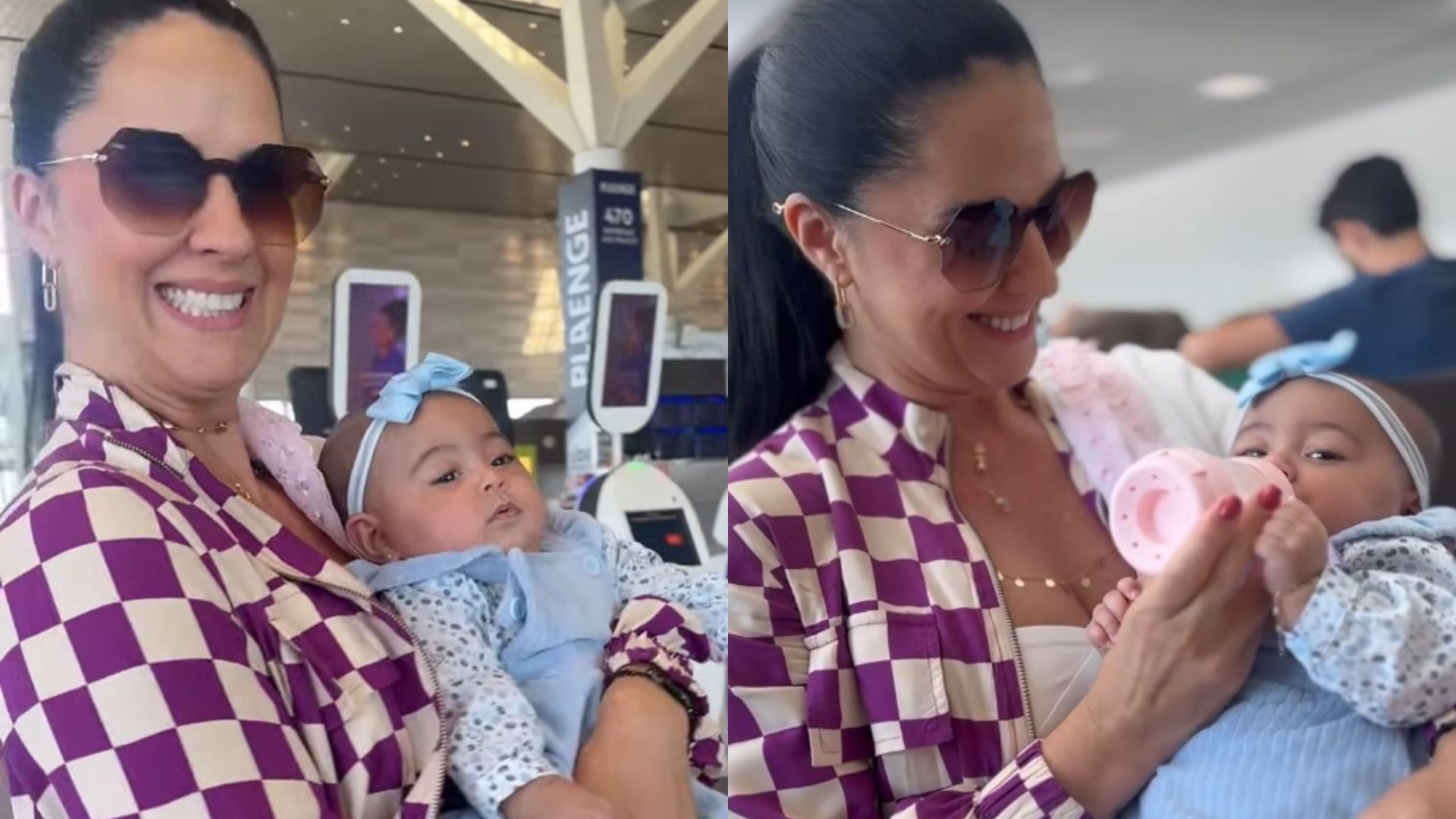Graciele Lacerda vive emoção dupla ao levar a filha em seu primeiro voo comercial