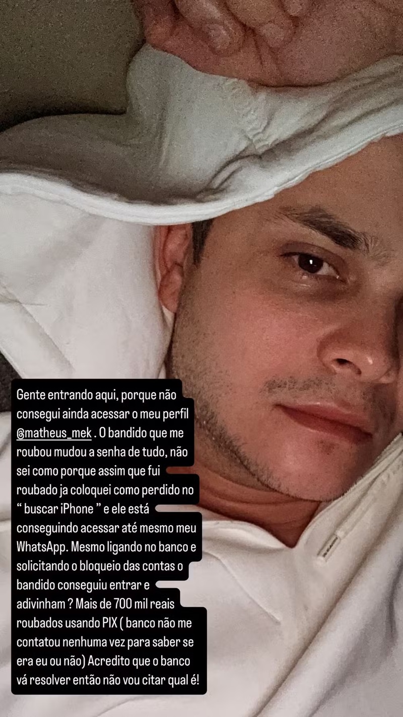 Storie de Matheus &mdash; Foto: Reprodu&ccedil;&atilde;o/Instagram
