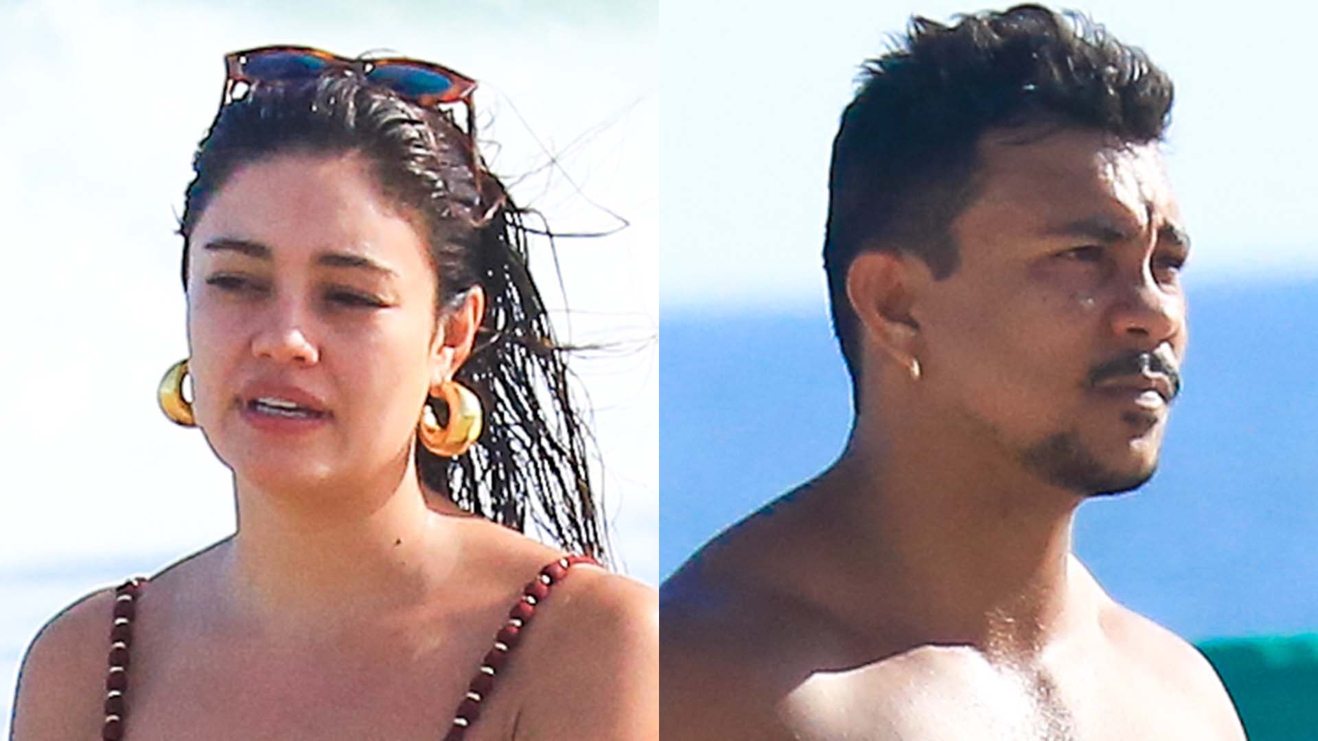 Sophie Charlotte e Xamã curtem passeio com o filho dela na praia
