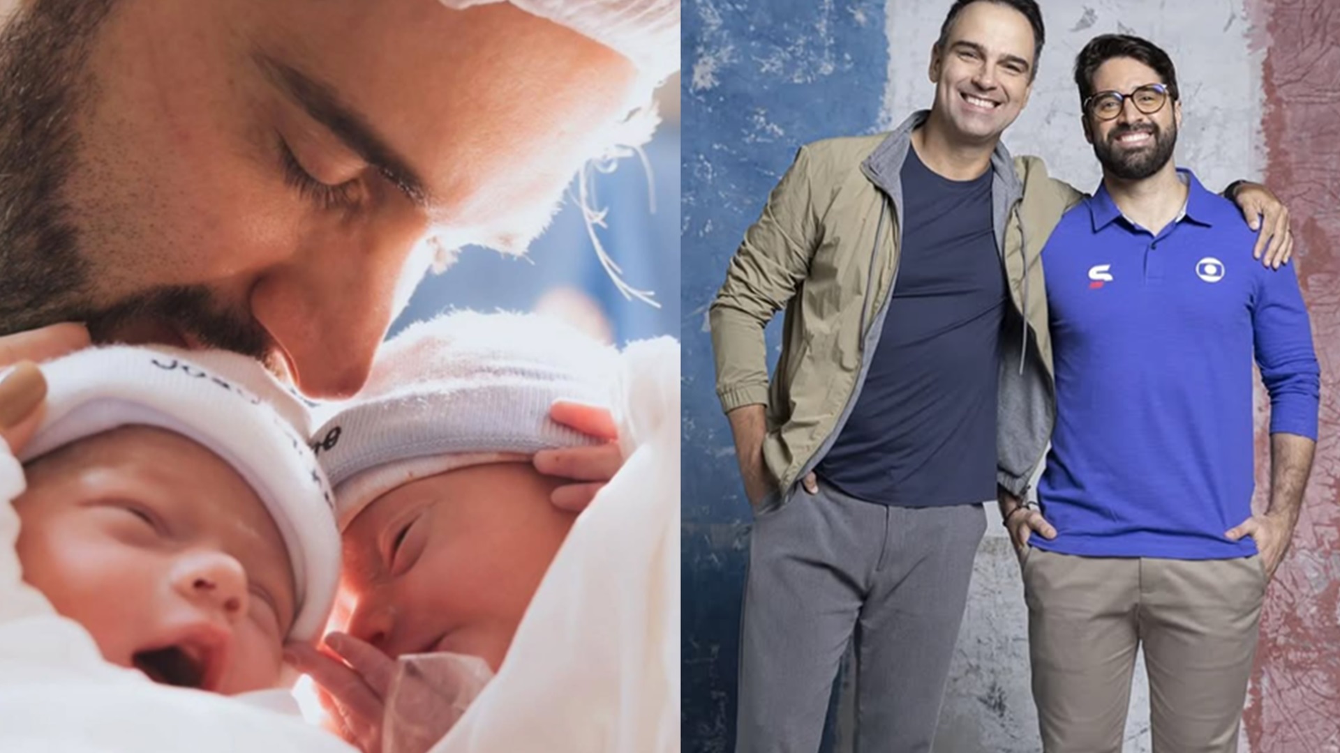Bruno Schmidt anuncia nascimento dos filhos gêmeos e Tadeu Schmidt, seu tio, reage