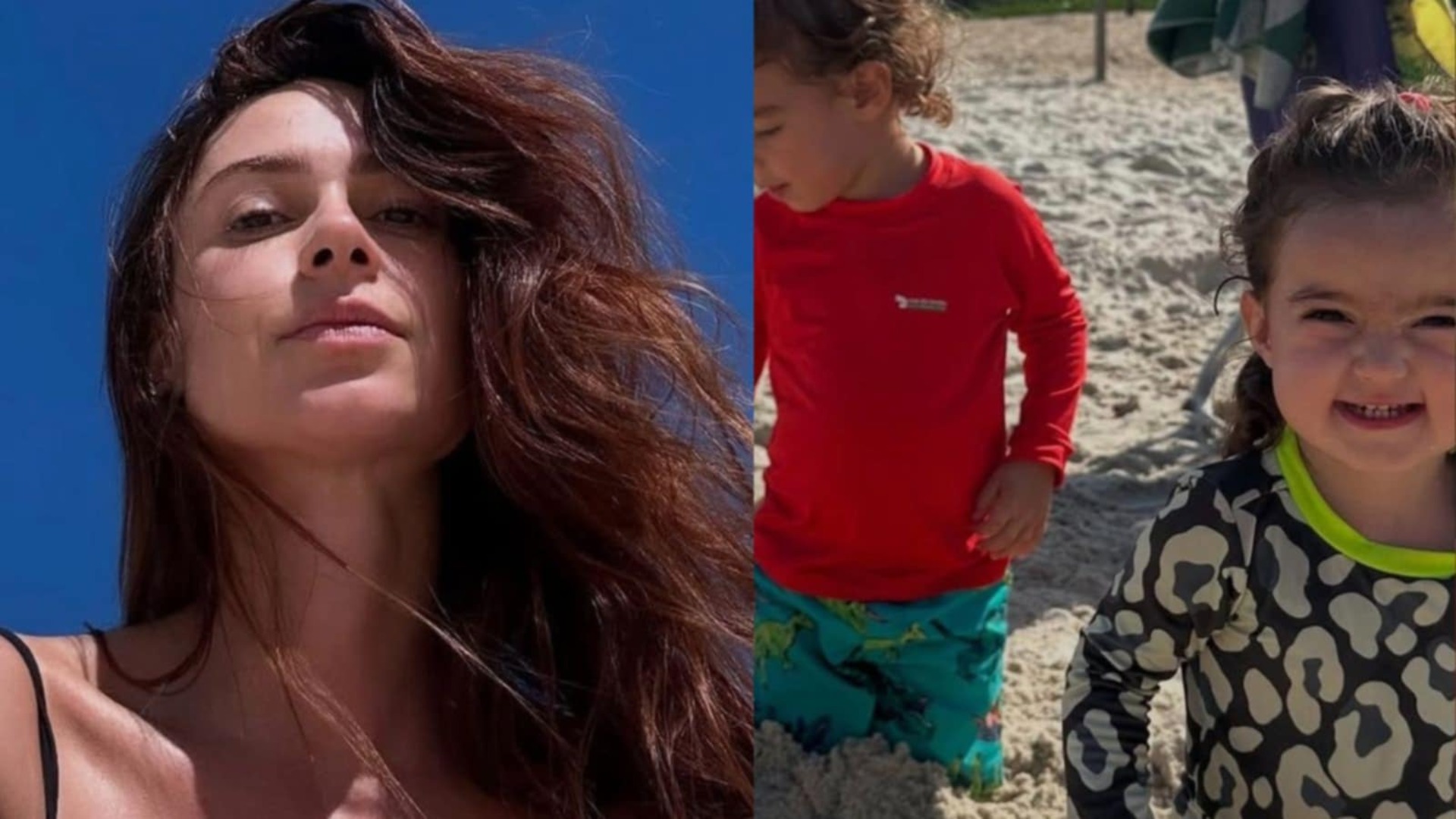 Thaila Ayala encanta ao mostrar dia de praia com os filhos; veja