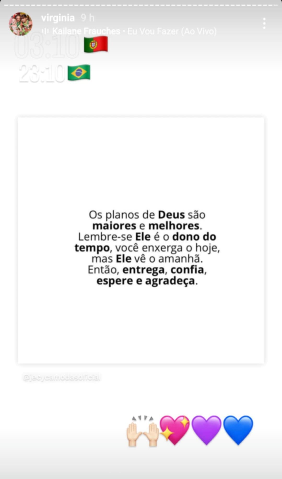 Virginia posta reflex&atilde;o