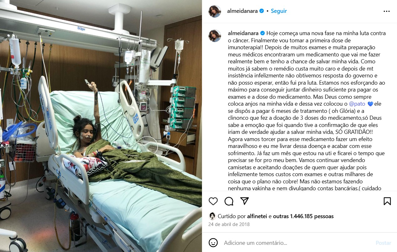 Nara Almeida agradeceu ajuda de Alexandre Pato - Reprodu&ccedil;&atilde;o/Instagram