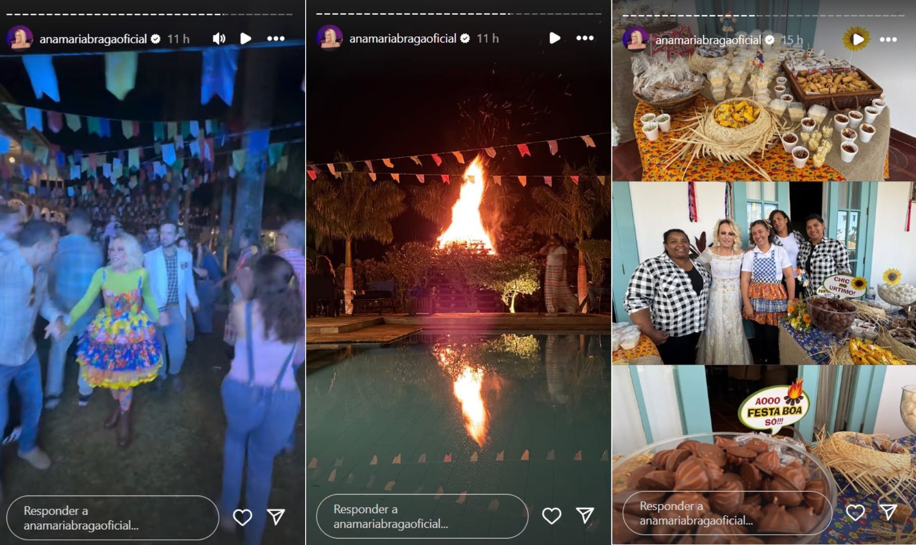 Ana Maria Braga realiza festa junina em fam&iacute;lia - Reprodu&ccedil;&atilde;o/Instagram