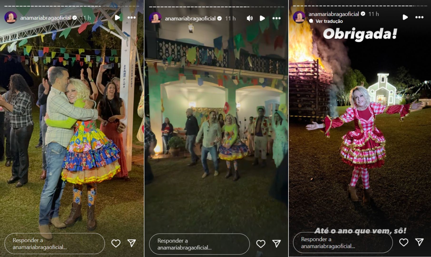Ana Maria Braga realiza festa junina em fam&iacute;lia - Reprodu&ccedil;&atilde;o/Instagram