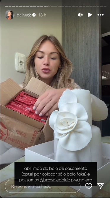 B&aacute;rbara Heck xplica por que abriu m&atilde;o do tradicional do bolo - Foto: Reprodu&ccedil;&atilde;o/Instagram 