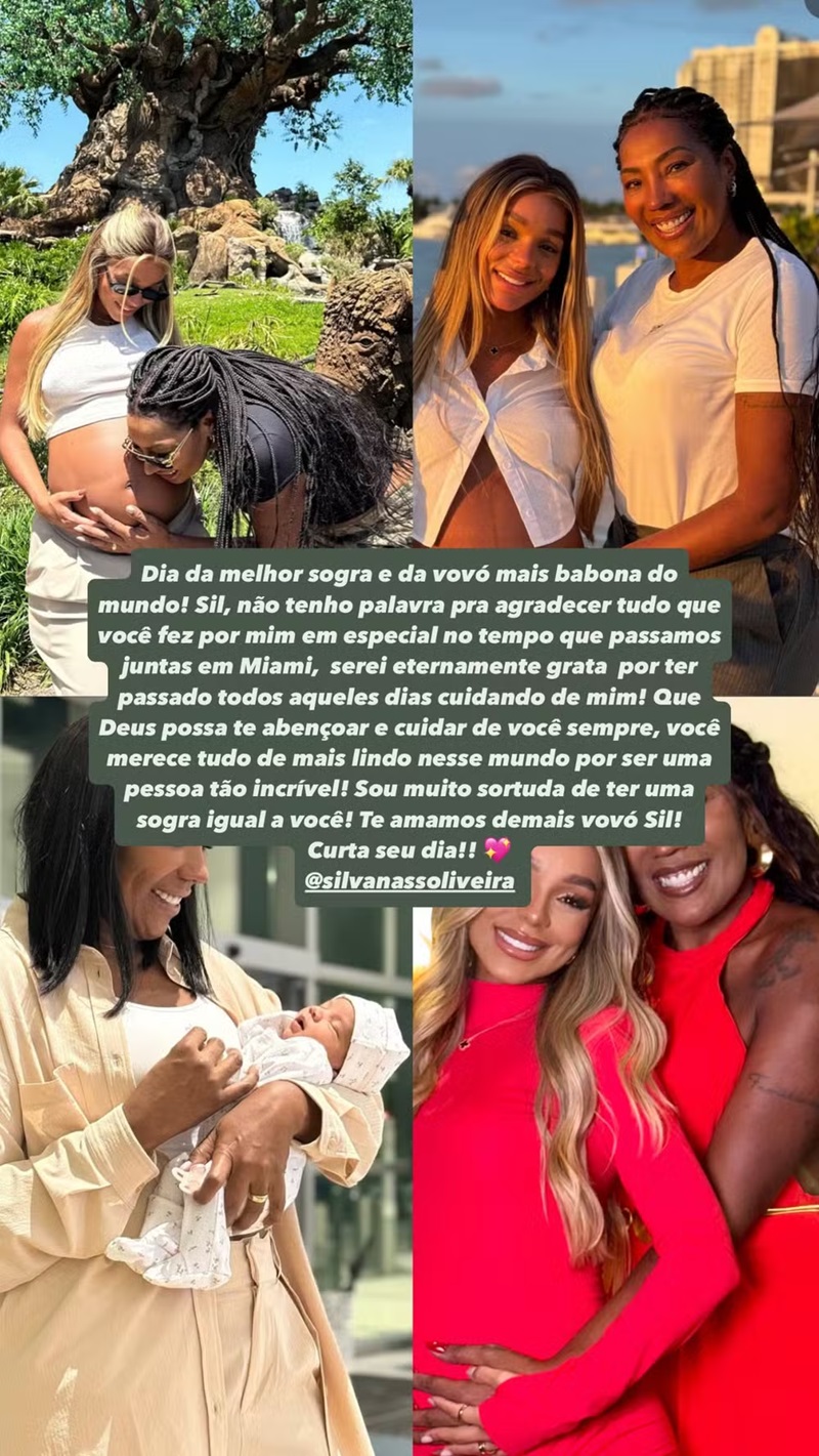 Brunna Gon&ccedil;alves homenageia a m&atilde;e de Ludmilla no anivers&aacute;rio de 51 anos &mdash; Foto: Reprodu&ccedil;&atilde;o/Instagram