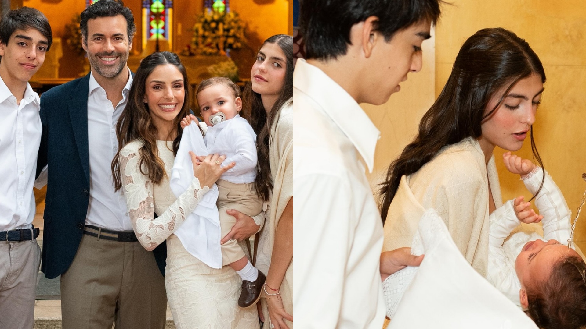 Carol Celico surpreende ao escolher os filhos mais velhos como padrinhos do caçula