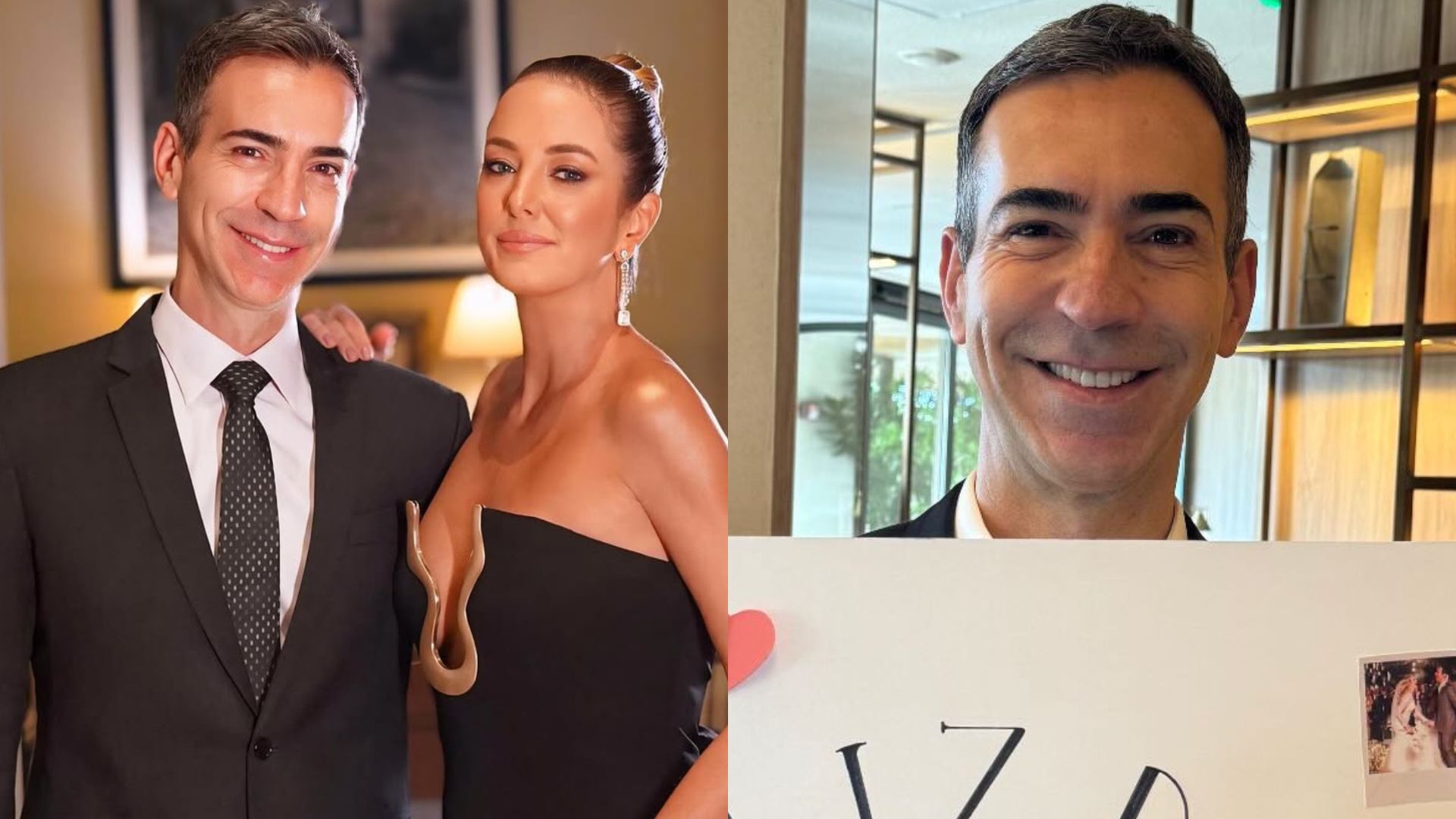 César Tralli surpreende Ticiane Pinheiro com presente à distância: ‘Volta logo’