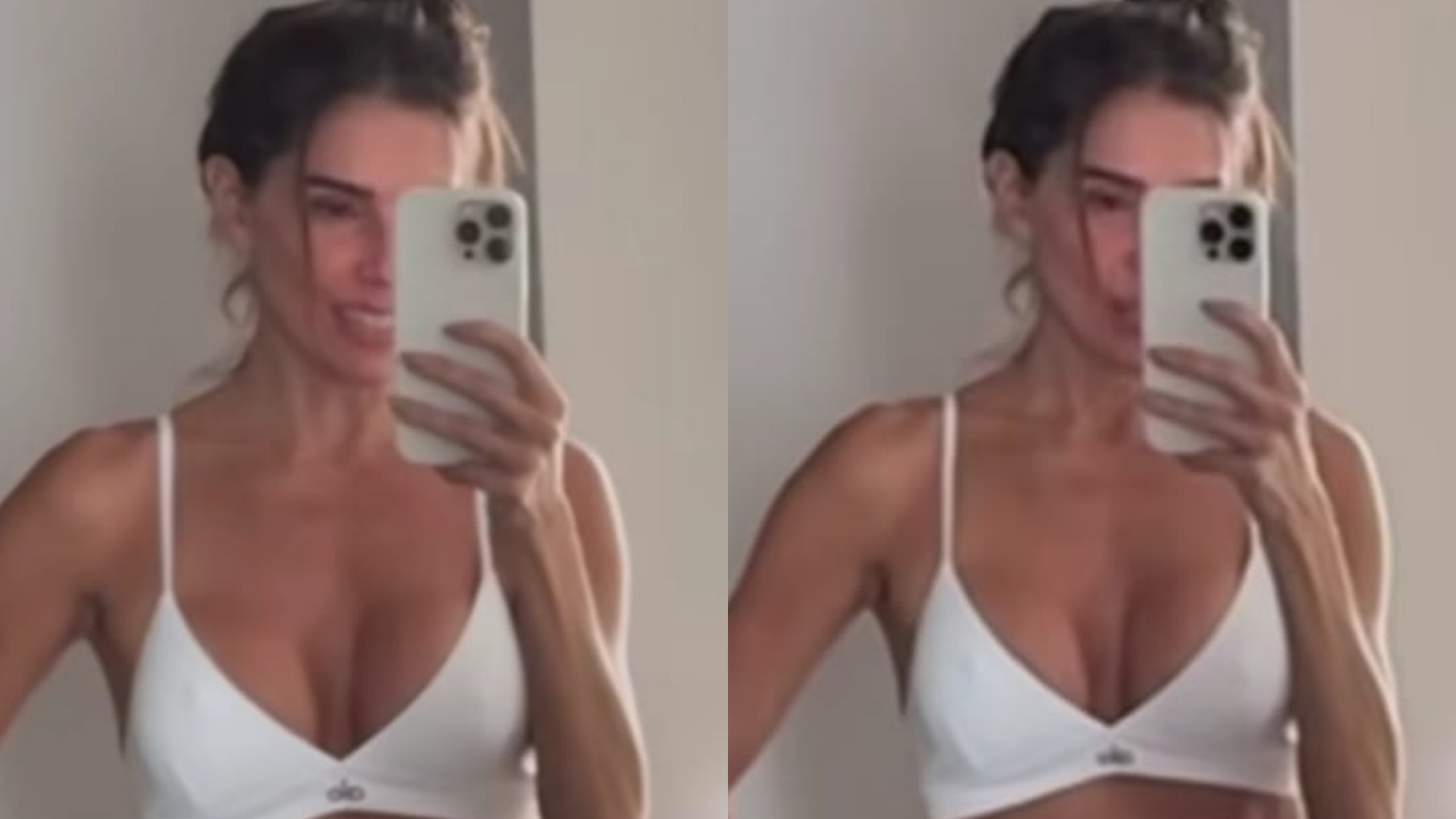Deborah Secco ostenta cintura fininha após treino intenso: ‘Acabada’