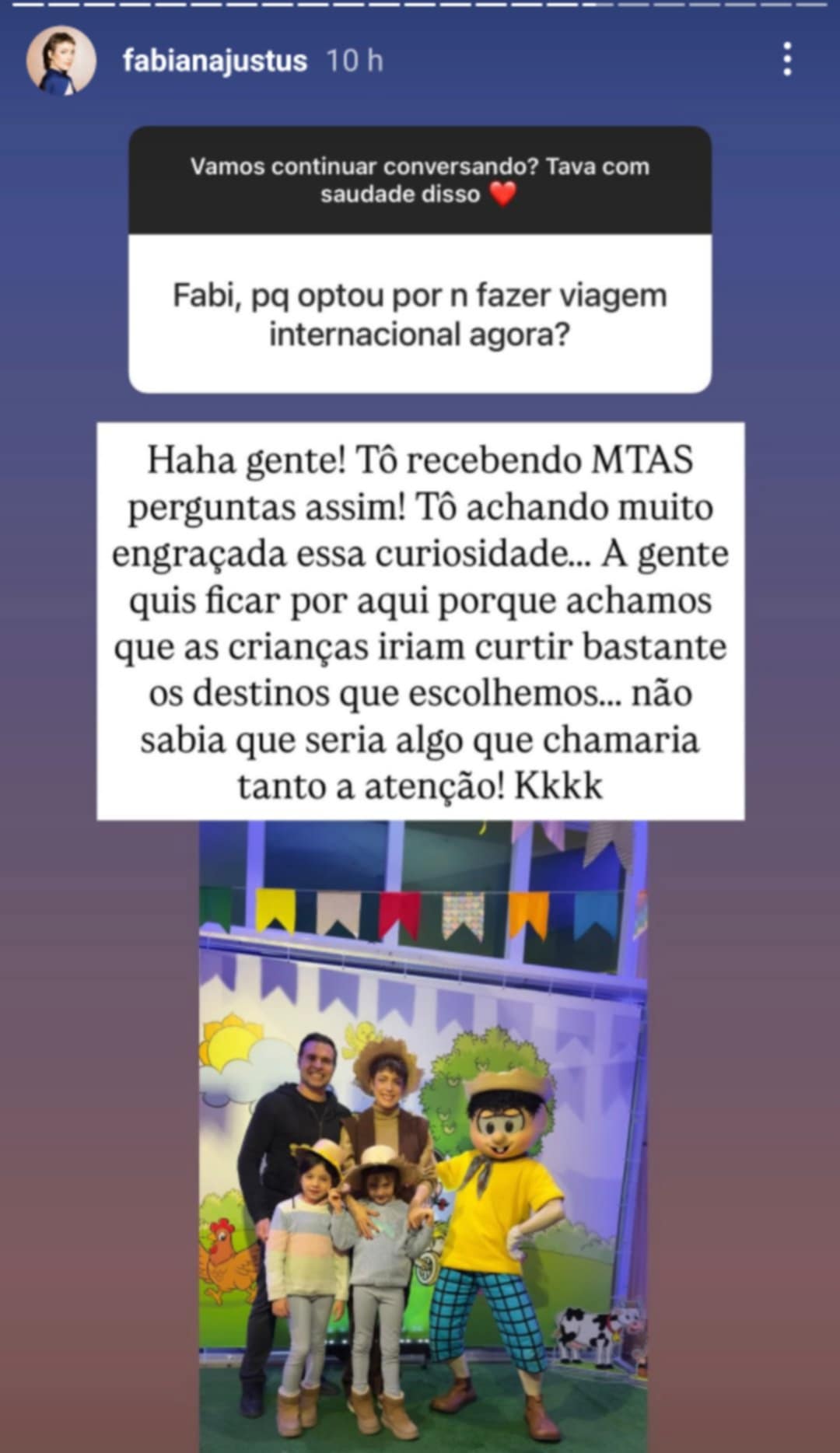Fabiana Justus explica viagens pelo Brasil com a fam&iacute;lia