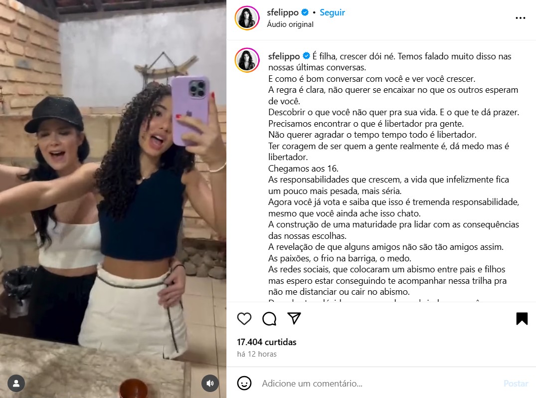 Samara Felippo celebra 16 anos da filha, Alicia - Reprodu&ccedil;&atilde;o / Instagram