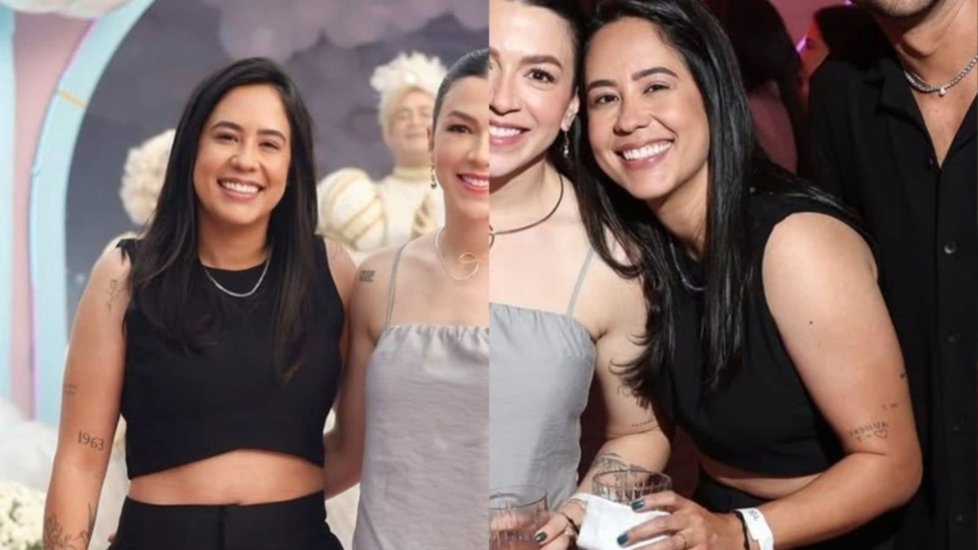 Filha de Leonardo posta fotos com a namorada na festa de Maria Alice
