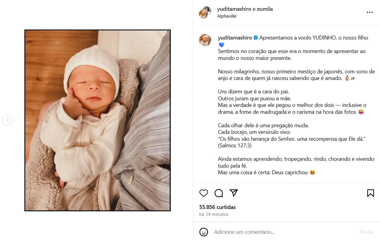 Yudi Tamashiro apresenta o filho, Davi Yudi - Reprodu&ccedil;&atilde;o/Instagram