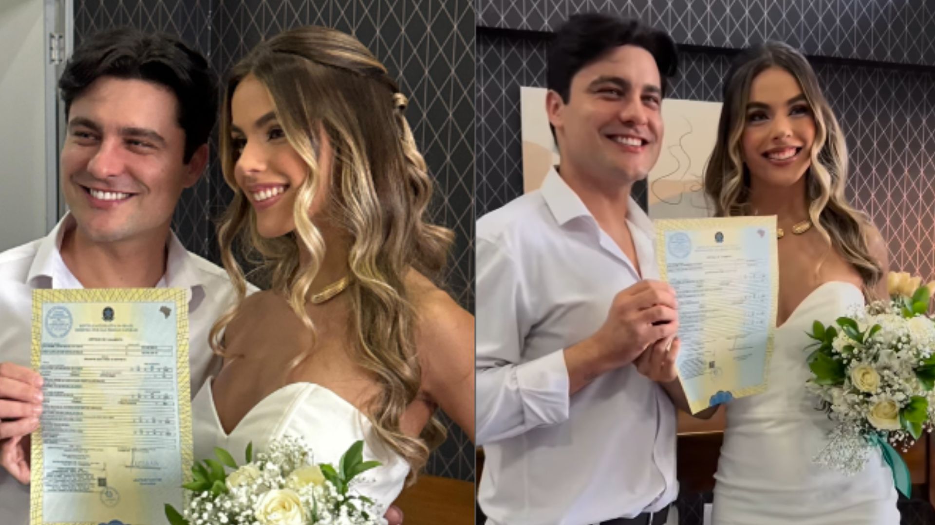 Há cerca de 4 anos juntos, Guilherme Leicam se casa com influencer no civil