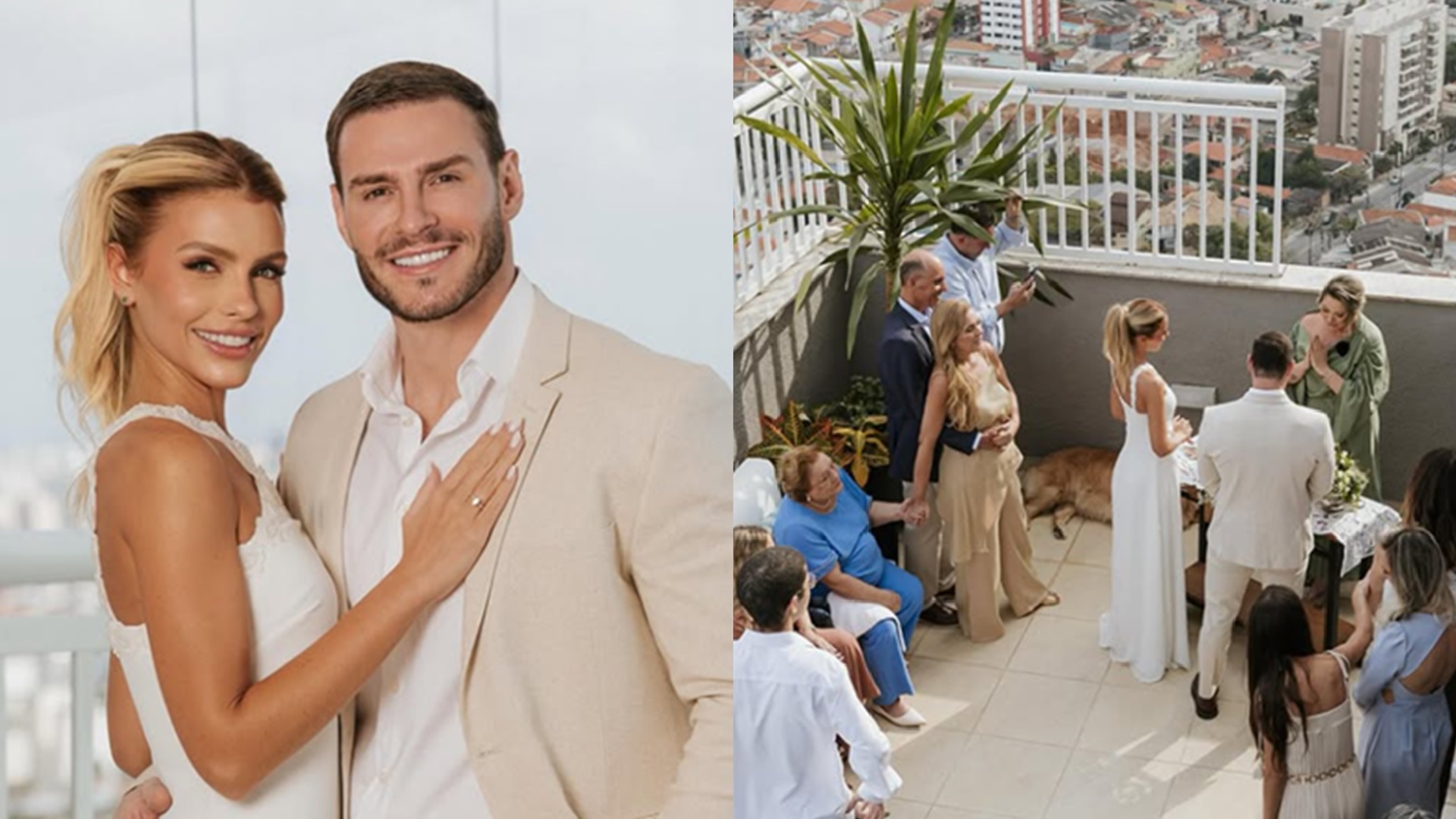 Ex-BBB Gustavo Benedeti se casa com modelo em cerimônia intimista