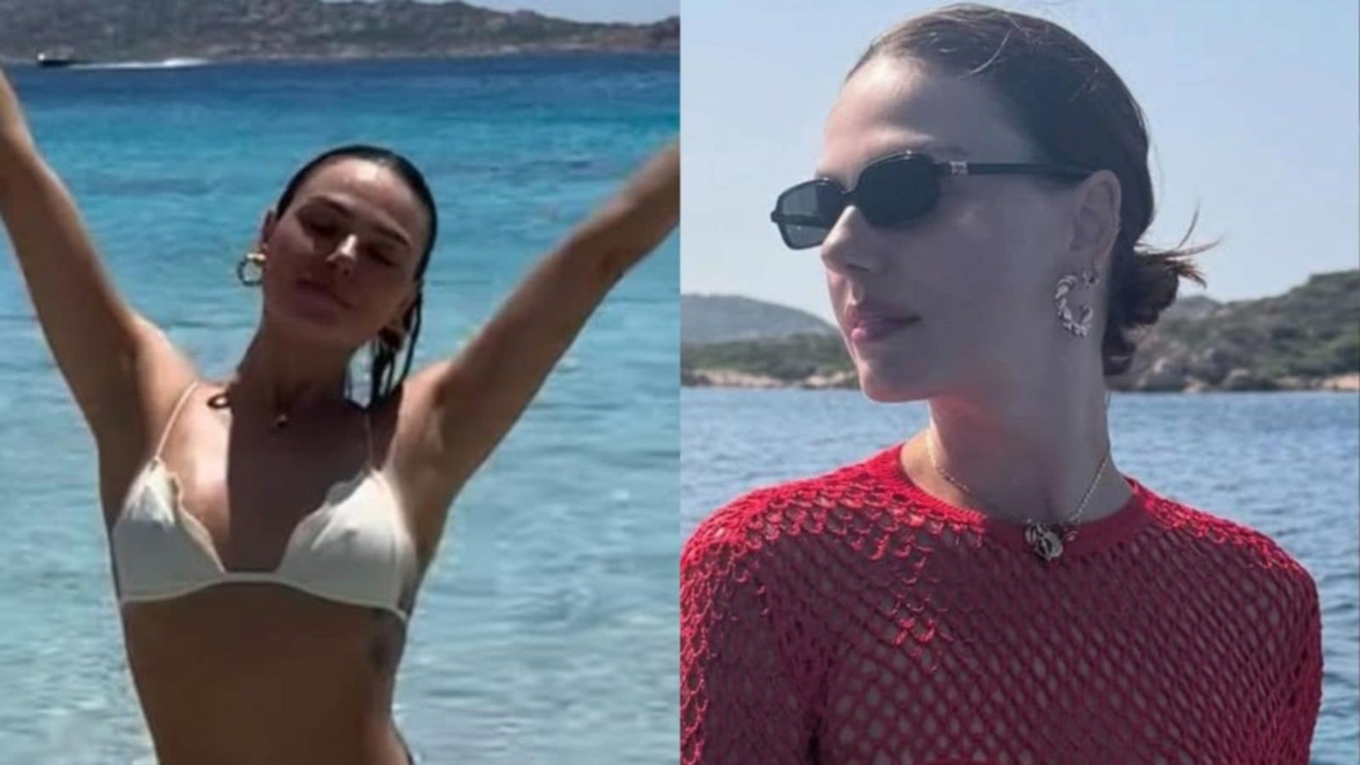 Isis Valverde esbanja beleza natural em praias de destino de sua lua de mel