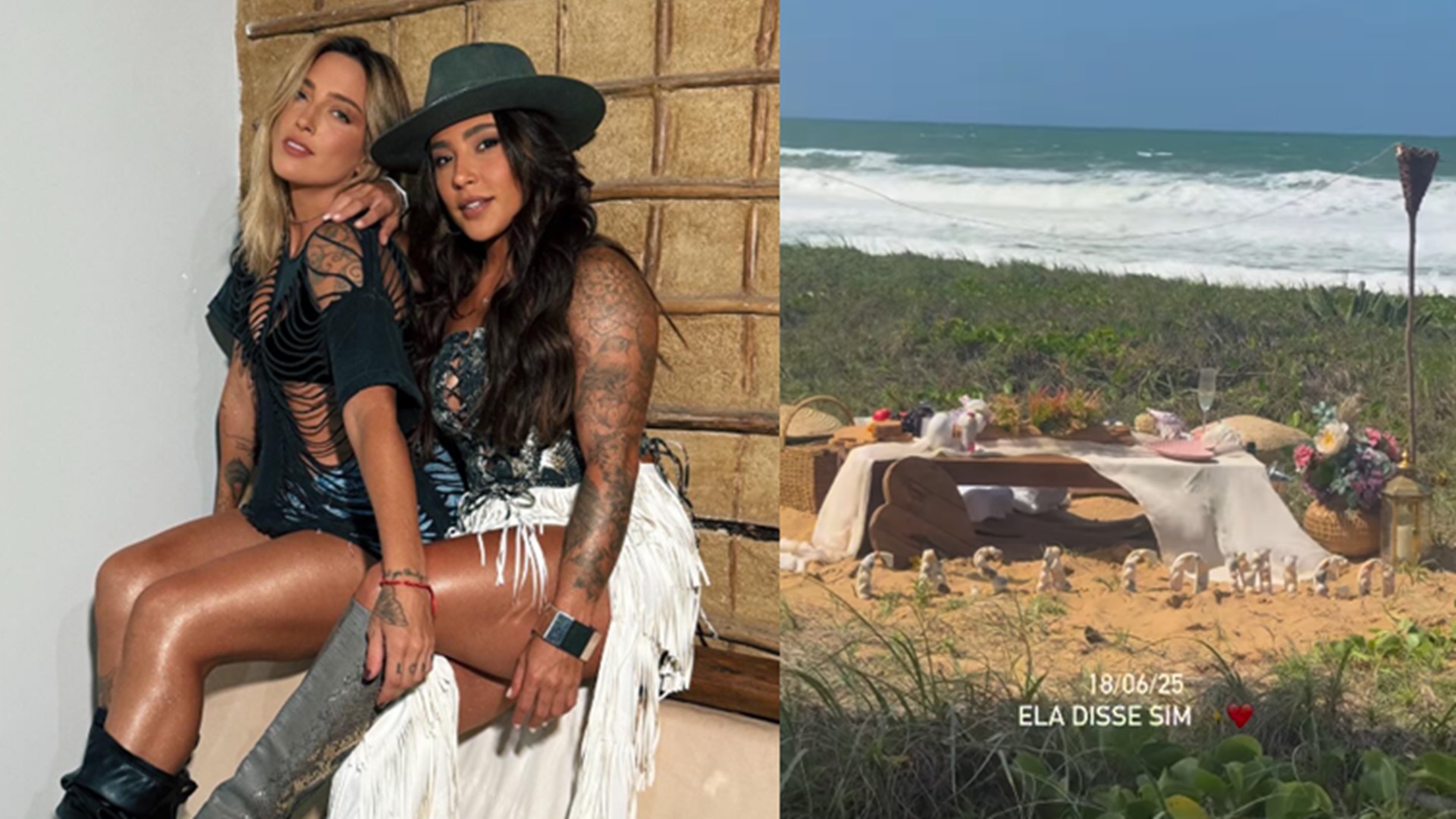 Tati Dias pede Lauana Prado em casamento; veja detalhes do momento