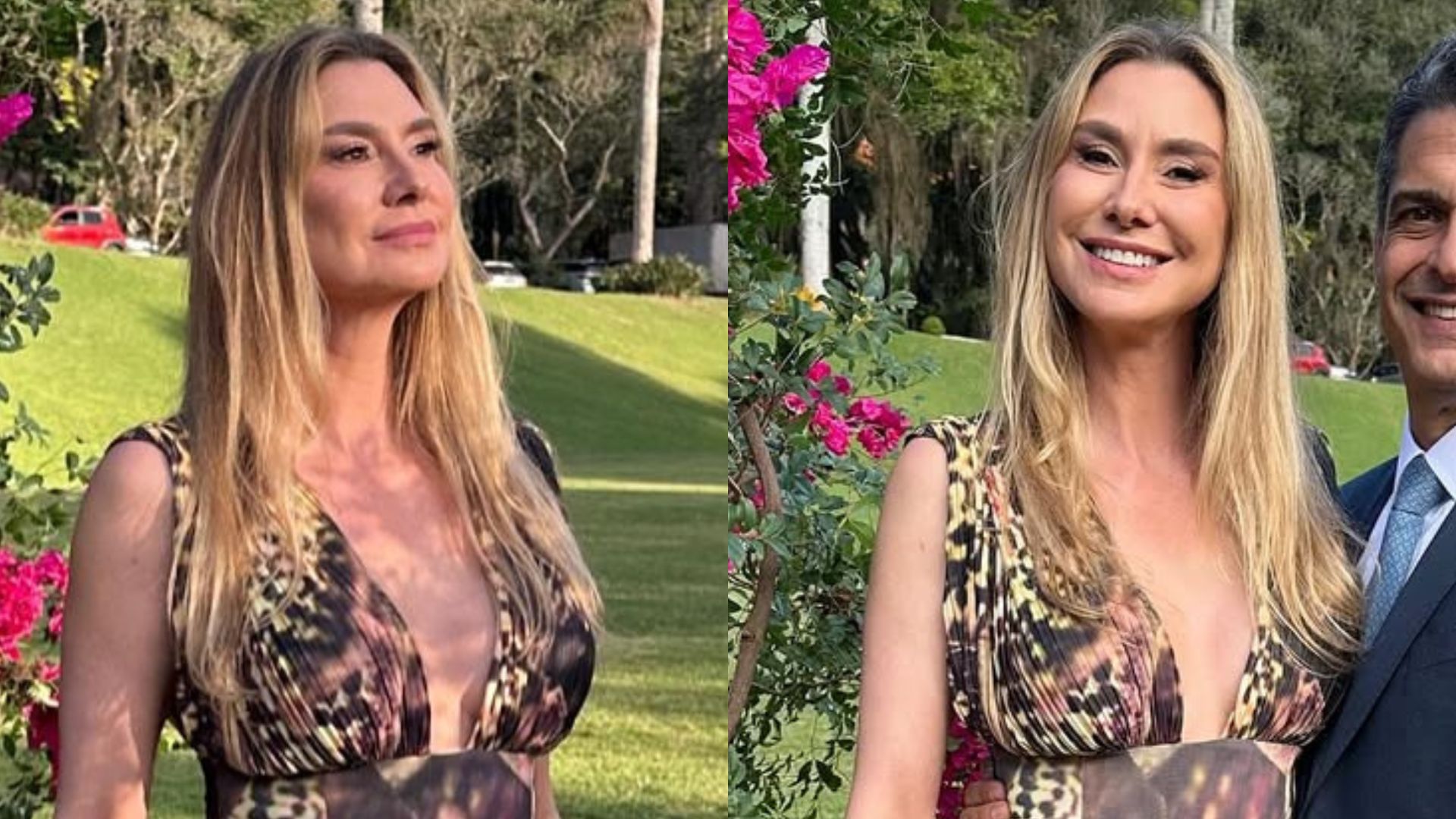 Lavínia Vlasak esbanja elegância ao lado do marido em festa de casamento