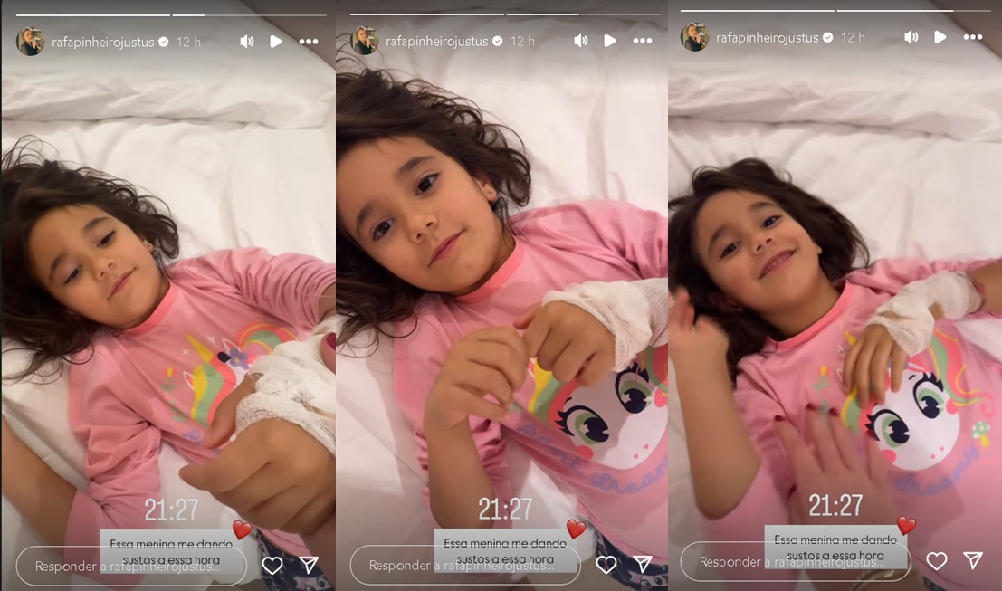 Rafa Justus faz curativo na irm&atilde; ca&ccedil;ula - Foto: Reprodu&ccedil;&atilde;o/Instagram 