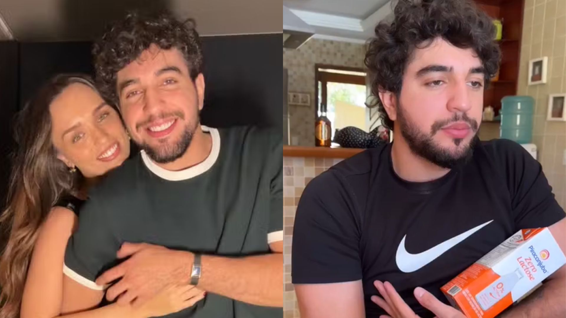 Grávida, Rafa Kalimann flagra Nattan treinando paternidade com caixa de leite