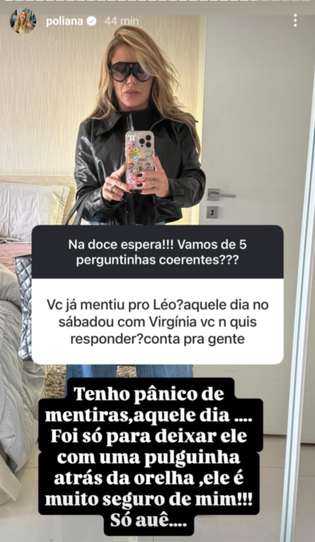 Poliana Rocha abre o jogo sobre ter mentido para Leonardo