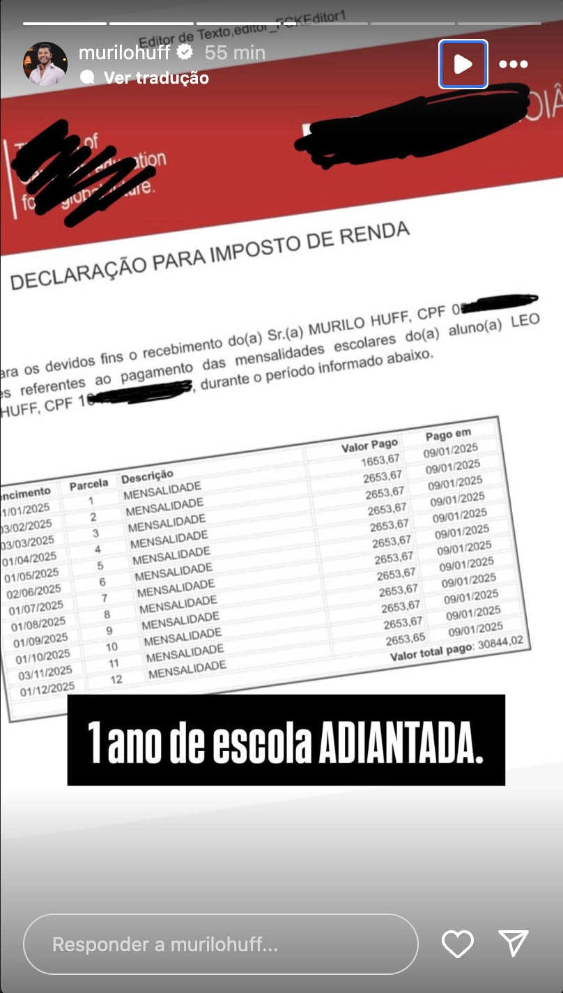 Post de Murilo Huff