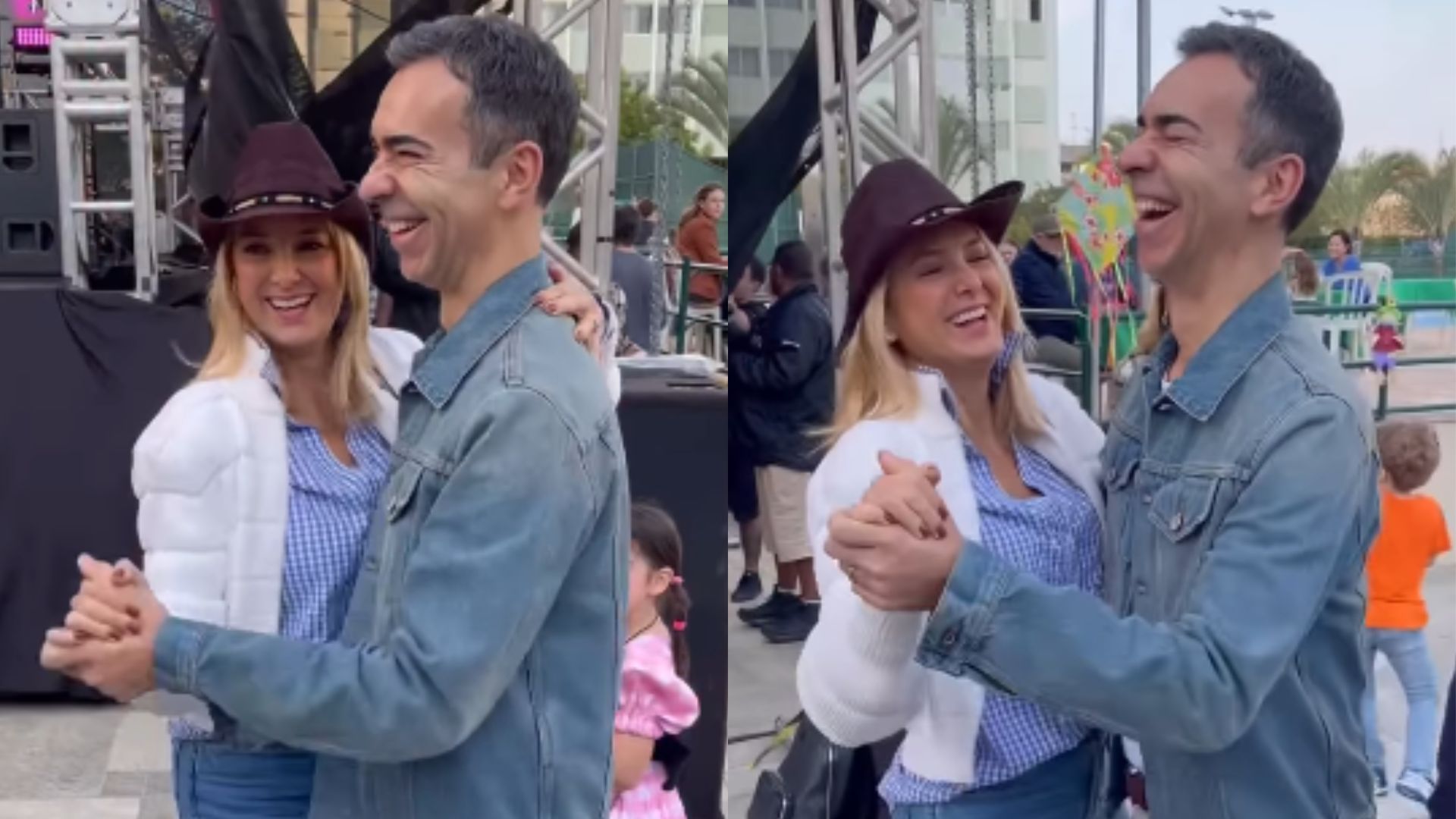 Ticiane Pinheiro e César Tralli se divertem no forró e fãs reagem: “Casal perfeito”