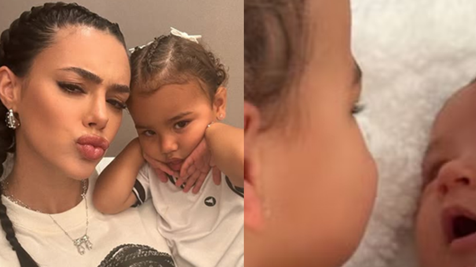 Bruna Biancardi registra momento carinhoso entre as filhas, Mavie e Mel: ‘Amor’