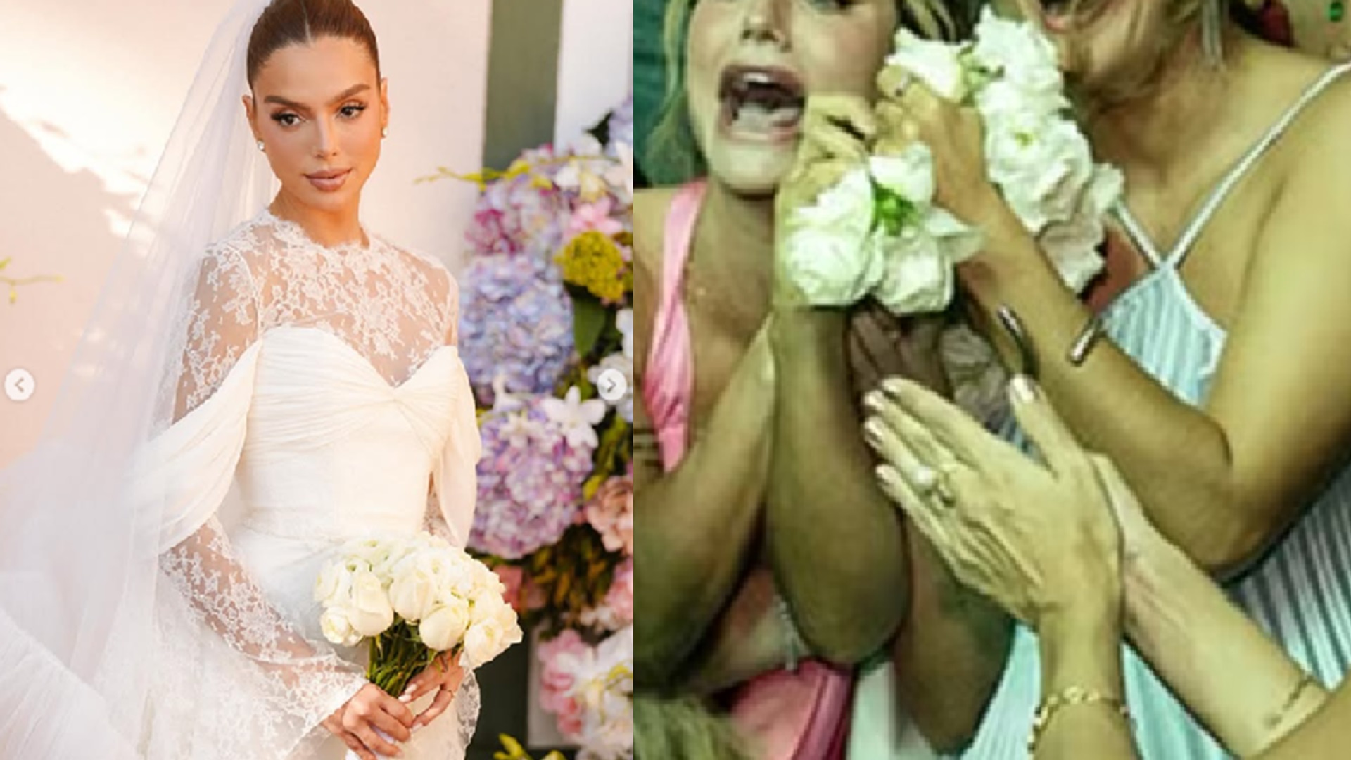 Quem foi? Famosa pega o buquê no casamento de Giovanna Lancellotti, mas abre mão