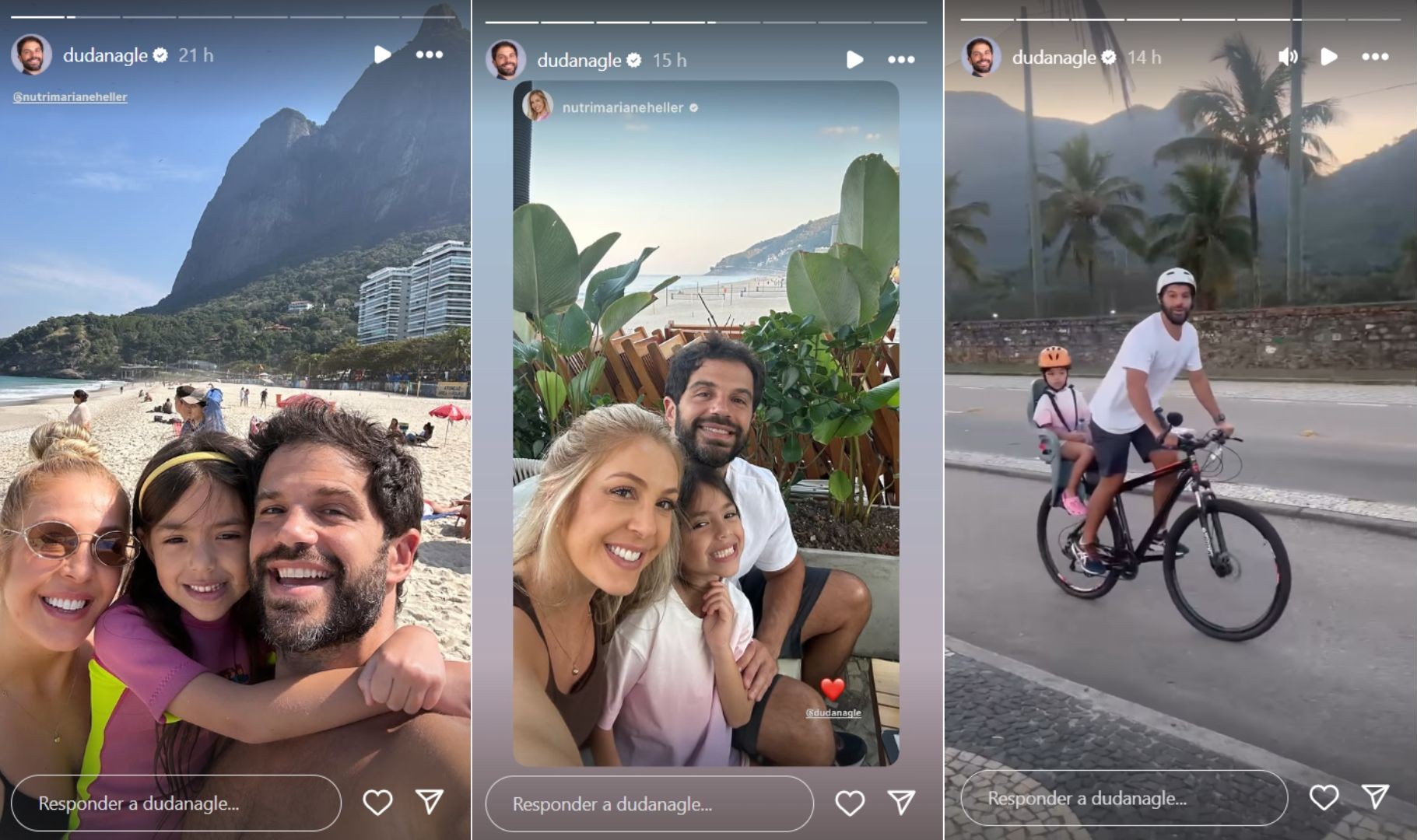 Duda Nagle com a filha, Zoe, e a namorada, Mariane Heller - Reprodu&ccedil;&atilde;o/Instagram