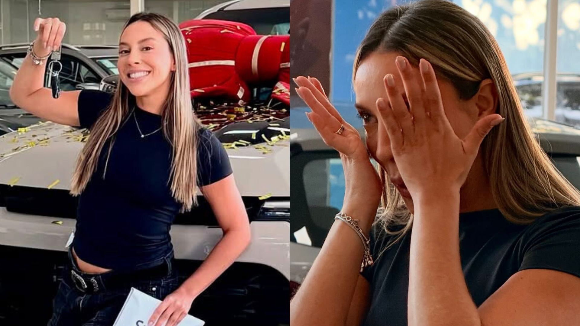 Renata Saldanha se emociona ao receber carro que ganhou no BBB 25