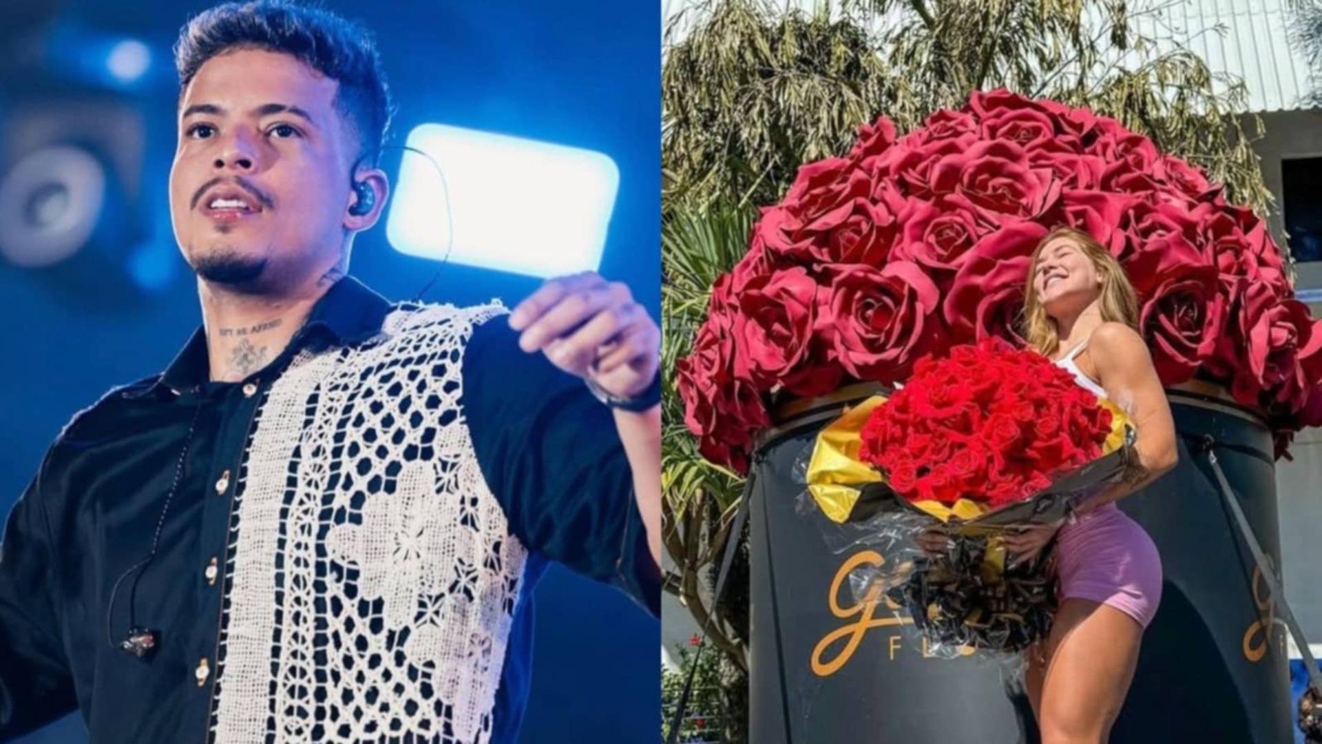 Felipe Amorim conta por que enviou flores gigantes para Virginia