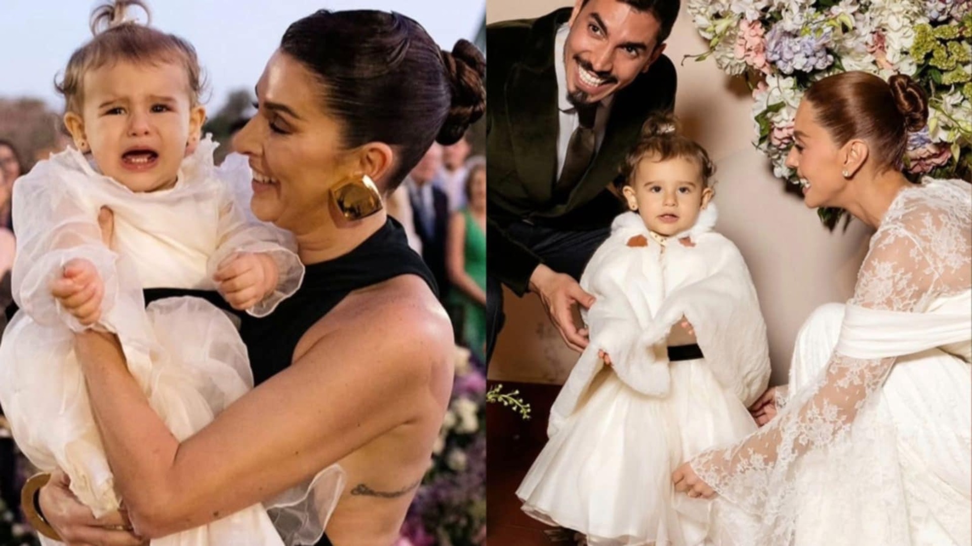 Fernanda Paes Leme mostra a filha no casamento de Giovanna Lancellotti