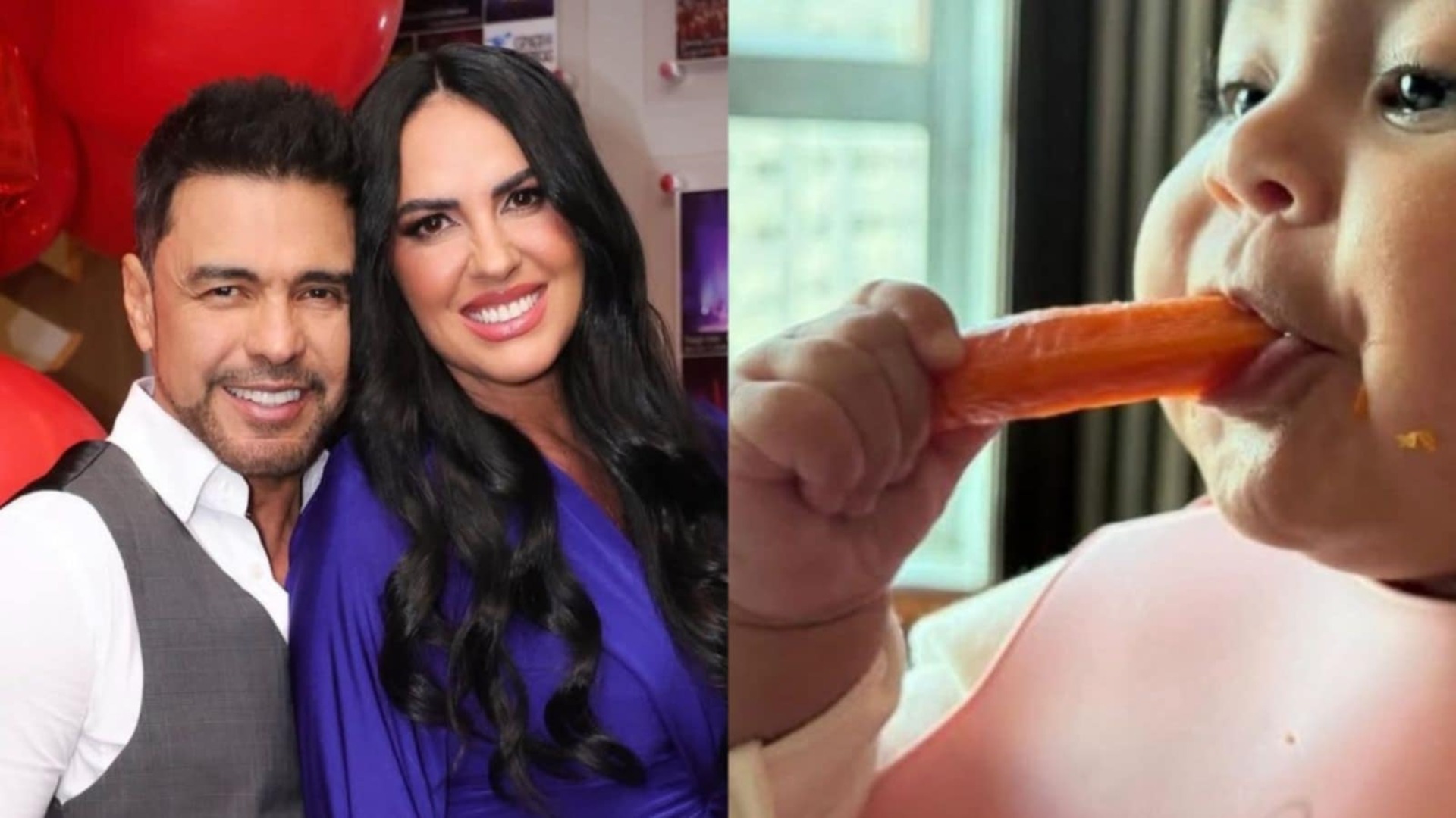 Filha de Zezé Di Camargo esbanja fofura ao comer cenoura sozinha