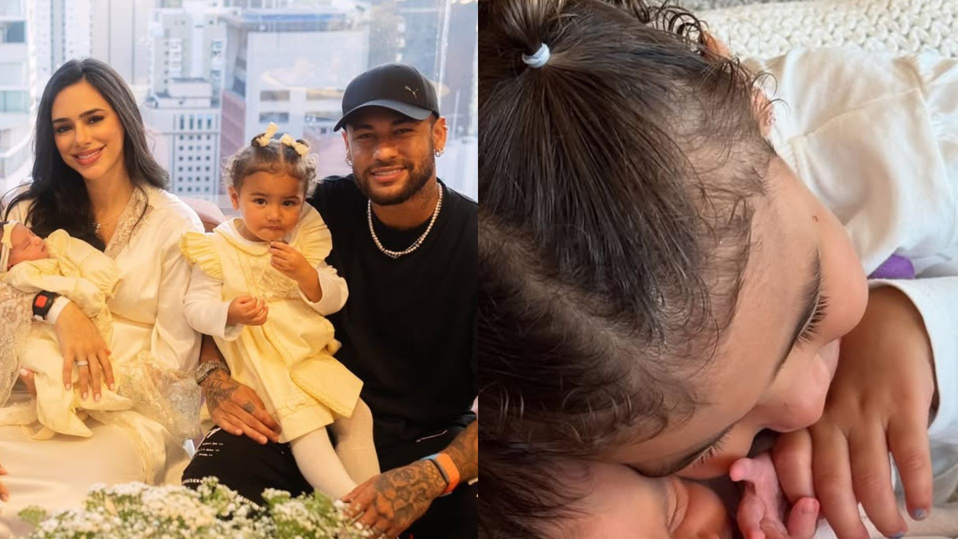 Filha de Neymar, Mavie encanta ao fazer carinho na irmã recém-nascida; veja foto