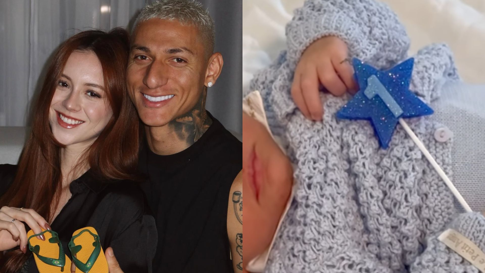Noiva de Richarlison comemora 1º mês de vida do filho do casal: ‘Cada detalhe’