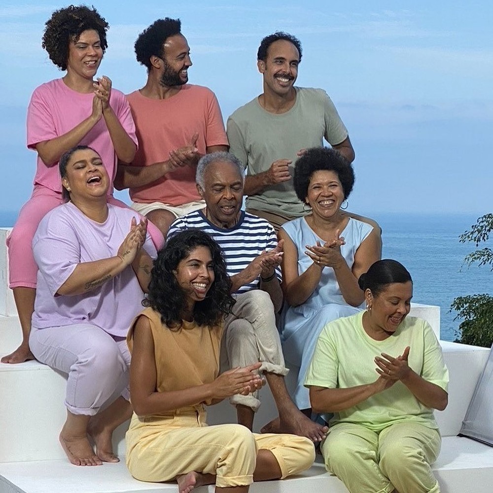 Gilberto Gil com sete dos oito filhos - Reprodução/Instagram