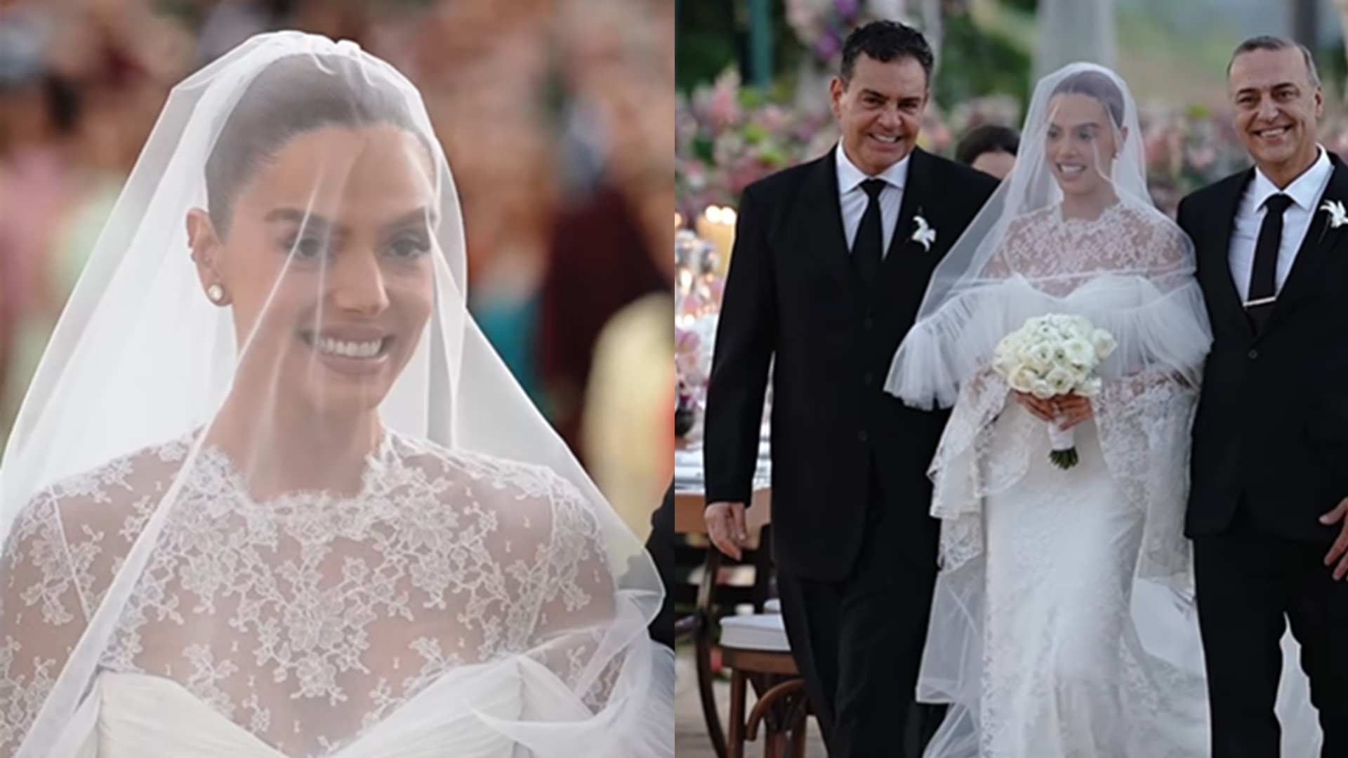 Giovanna Lancellotti compartilha vídeo com reação do noivo ao vê-la indo ao altar