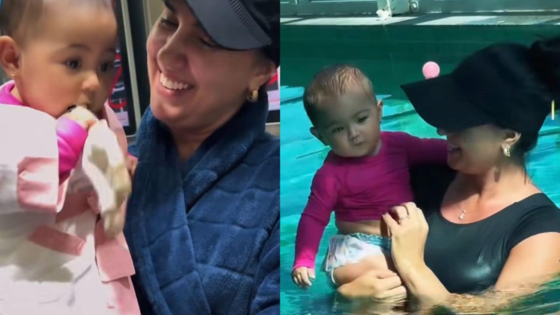 Graciele Lacerda encanta ao mostrar primeira aula de natação da filha