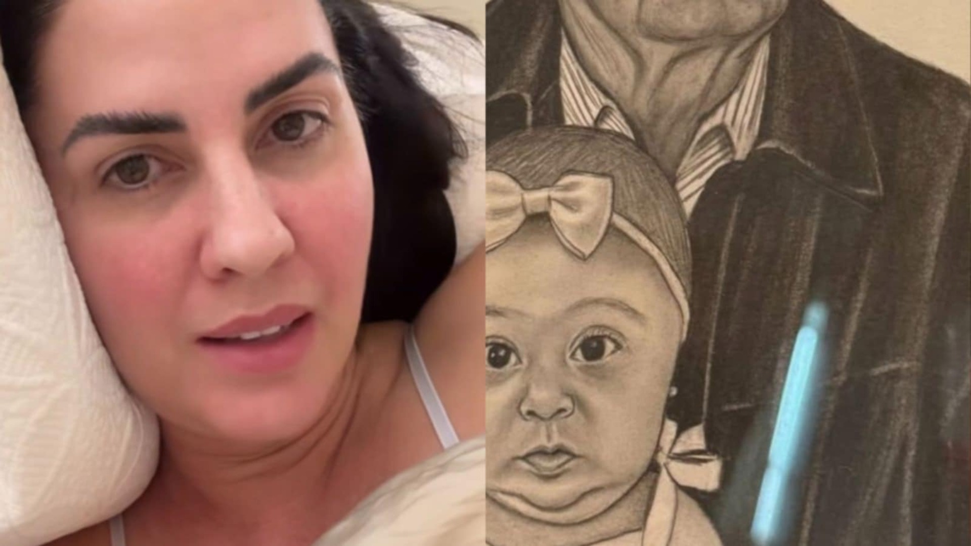Graciele Lacerda comove com retrato da filha com o avô falecido; veja