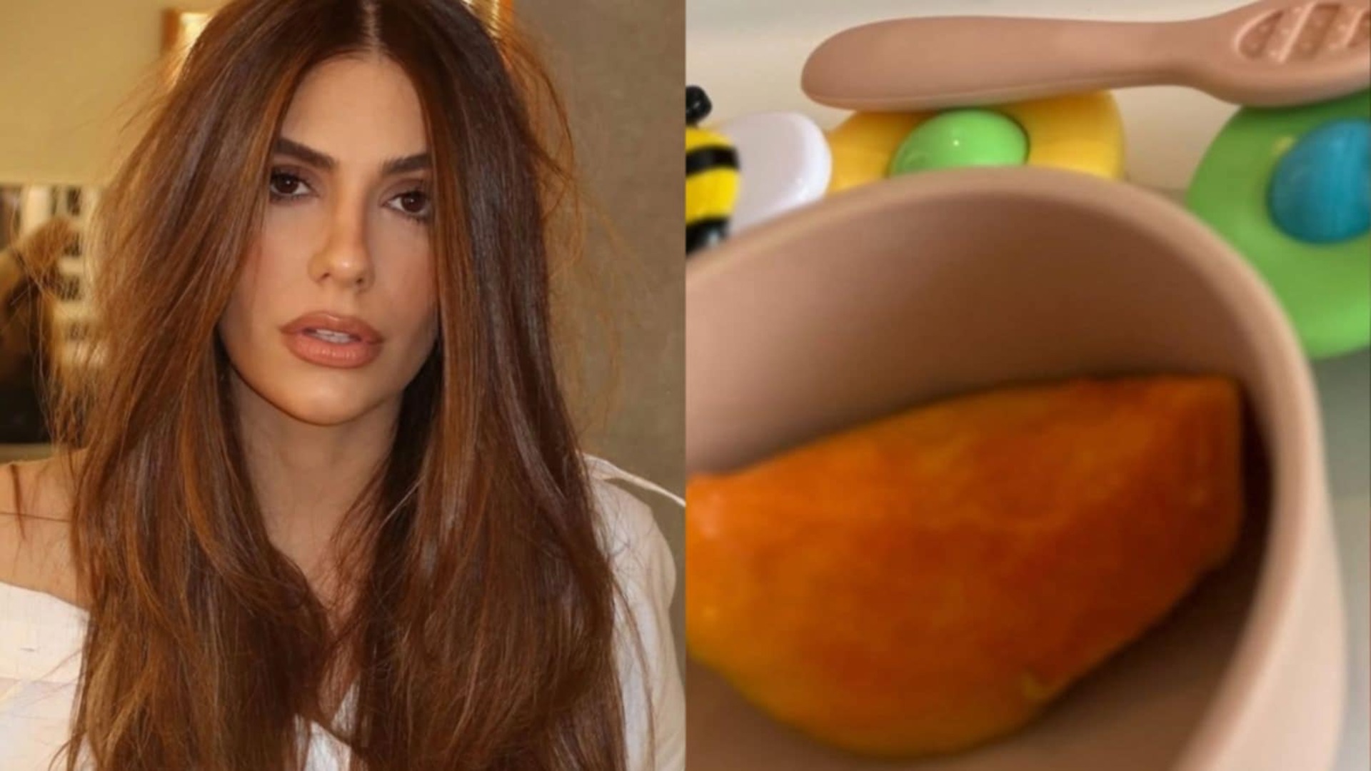 Jade Magalhães mostra introdução alimentar de sua filha e de Luan Santana