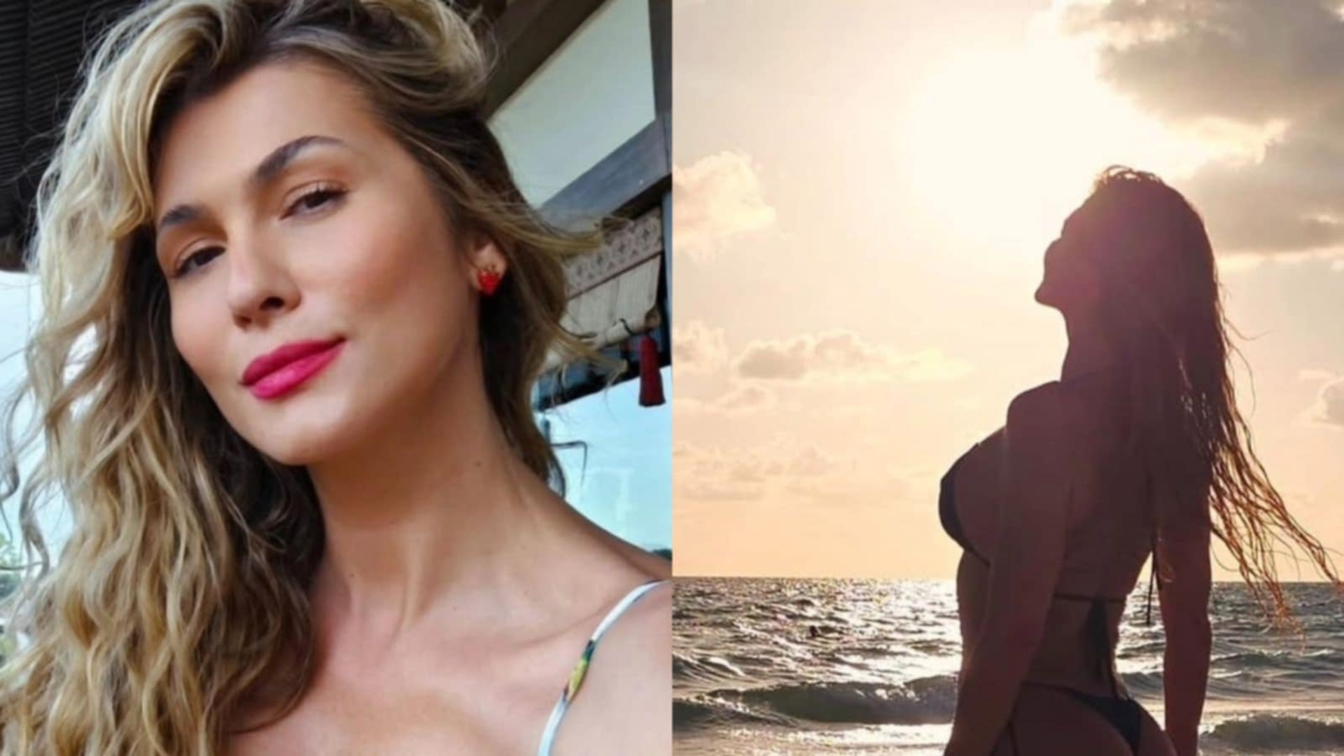 Lívia Andrade hipnotiza com fotos exibindo apenas silhueta na praia