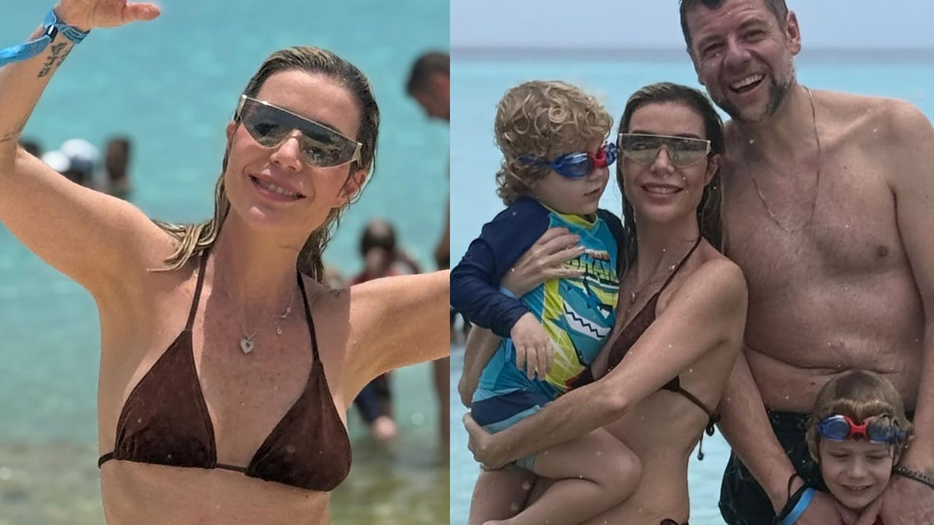 De férias, Luiza Possi curte praia paradisíaca com a família: ‘Um paraíso’